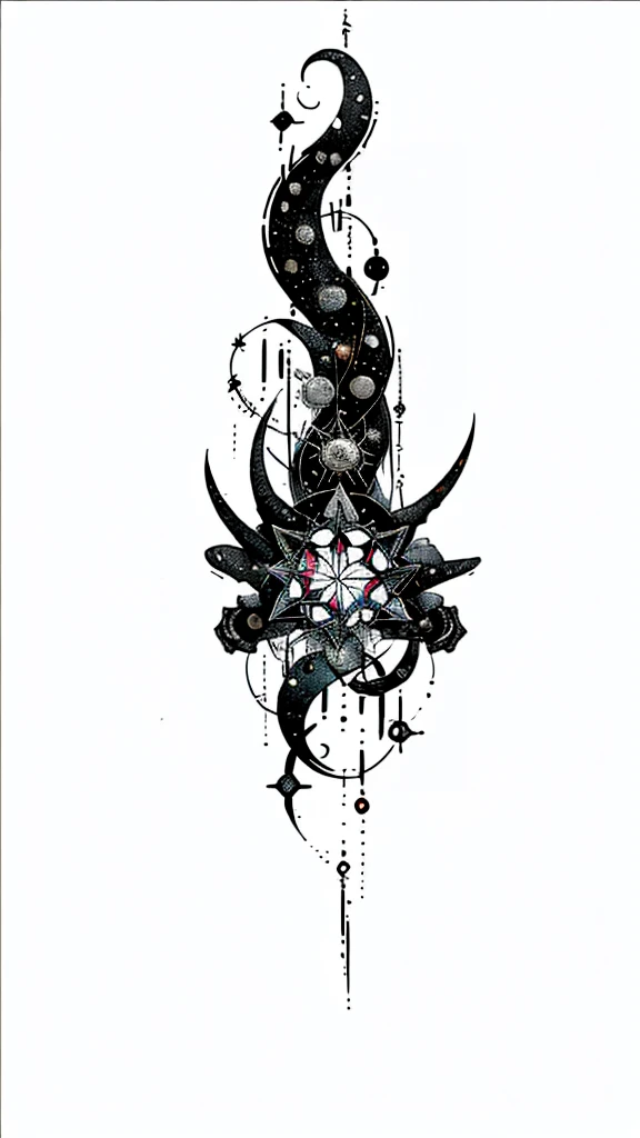 realist, (Masterpiece, Superior quality, Best Quality, Official Art, Beauty, atmospheric, cosmic, Gothic, Psychedelic, dreamlike, horror, in the style of tokyo ghoul and devil may cry: 1.2), Very detailed, Fractal Art, showy, More Detailed, tangled, (abstract background: 1.5) (1 chico: 1.3), Ghoul, oni horns, long White Hair, Hair, (bright red eyes, tons of tattoos and piercings), Mysterious, (dark magic), Handsome man, Japanese folklore style