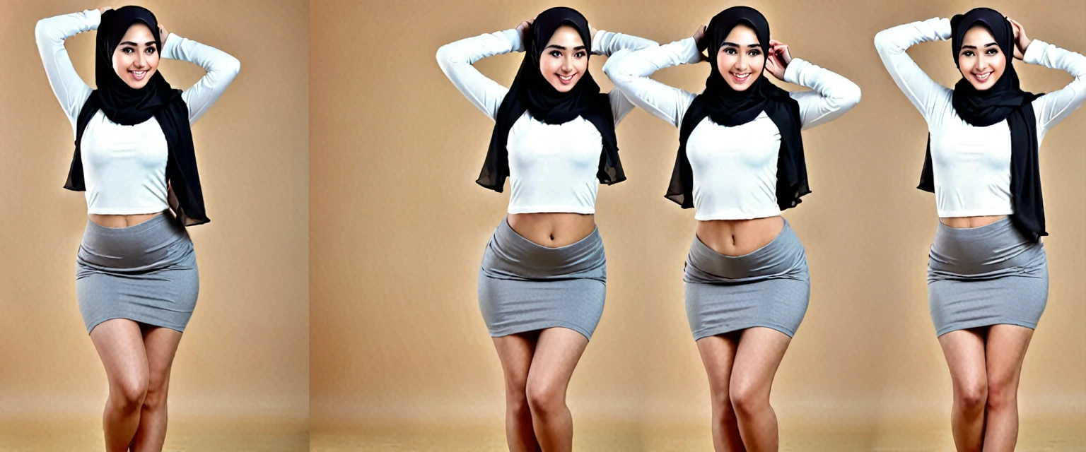 Cute girl, wearing hijab, lifting up her dress to reveal underwear, under skirt pic, full ultra HD picture.