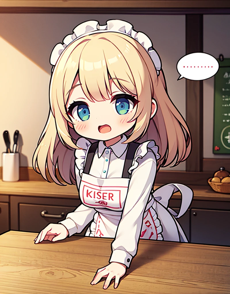 wrc style, female, obscene pose, fascinating expression, apron, kitchen, medieval environment