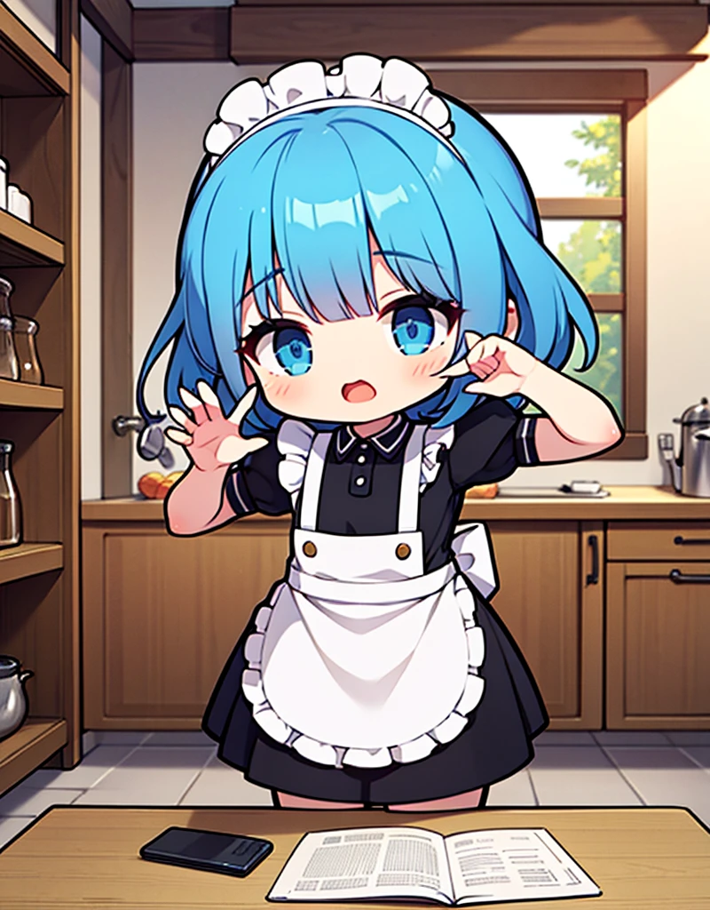 wrc style, female, obscene pose, fascinating expression, apron, kitchen, medieval environment