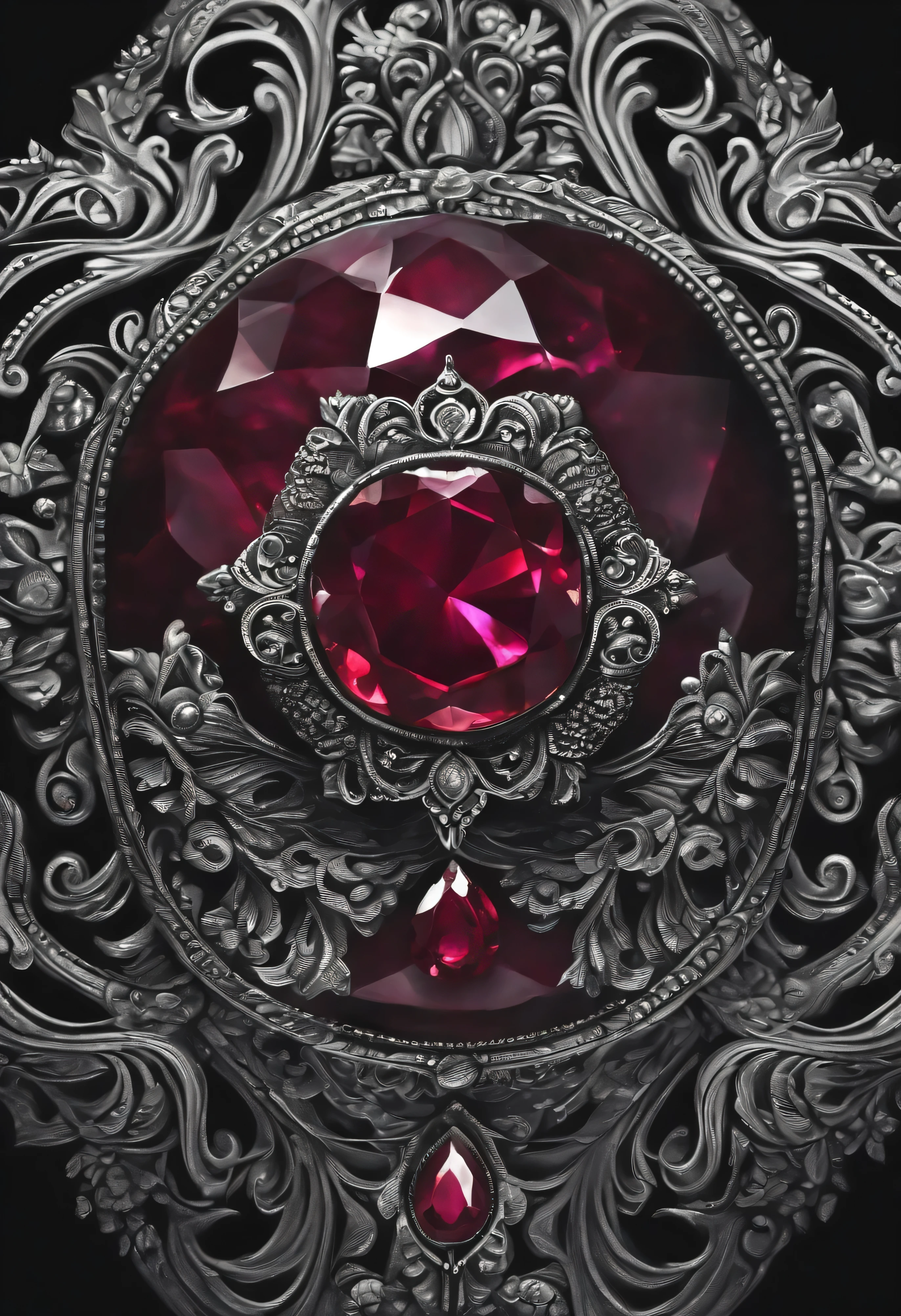 Ruby stone tattoo design