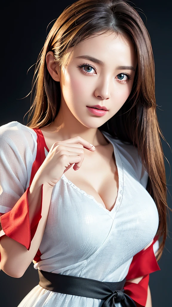 Simple white background,
(red_Best:1.5),, Seraphim, shirt, Short sleeve,ribbon,
bionde,White hair band,blue eye,Long Hair,Beautiful big breasts、Bursting shirt、
1 Girl, Age 25,young woman,beautiful Finger,beautiful long legs,beautiful body,beautiful Nose,beautiful character design, perfect eye, perfect face,expressive eye,perfect balance,
View your viewers,(Focus on her face),Mouth closed, (Innocent_big_eye:1.0),Light_笑face,
Official Art,Highly detailed CG Unity 8k wallpaper, Perfect lighting,Farbeful, bright_front_face_Lighting,Shiny skin,
(masterpiece:1.0),(Highest_quality:1.0), 超High resolution,4K,Super detailed,
photograph, 8K, High resolution, High resolution, absurdes:1.2, 400 for Kodak Port, Film Grain, Blurred Background, bokeh:1.2, Lens flare, (Vibrant_Farbe:1.2),Professional Photograph,
(beautiful,big_chest:1.4), (beautiful_face:1.5),(narrow_Waist),