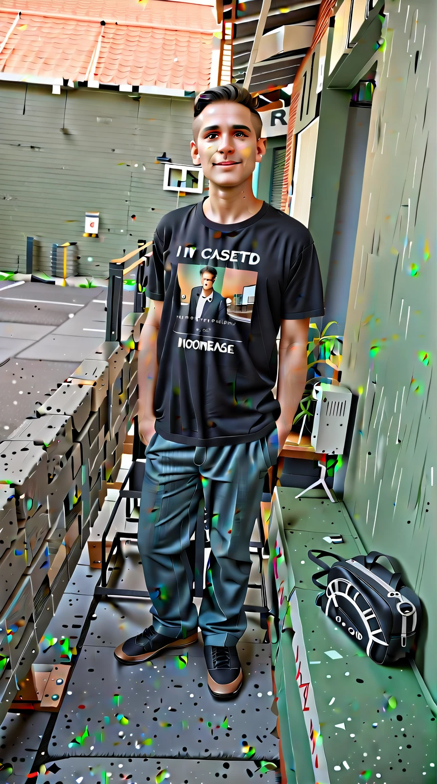 arafed man standing in front of a green wall with a black shirt, very very low quality picture, mohamed chahin, around 1 9 years old, he is wearing a black t-shirt, full body picture, 14 yo berber boy, old picture, khyzyl saleem, ismail, photo taken in 2 0 2 0, in tshirt