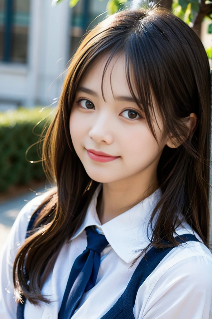 top quality ,masterpiece, figure, very delicate and beautiful, laughing, highly detailed ,CG ,unity ,8k wallpaper, amazing, finely detailed, masterpiece, top quality, official art, highly detailed CG unity 8k wallpaper, absurd, incredibly absurd, large file size , highly detailed, high resolution, highly detailed, very detailed beautiful detailed girl, highly detailed eyes and face, beautiful fine eyes, light on face,(school uniform:1.1),1 girl