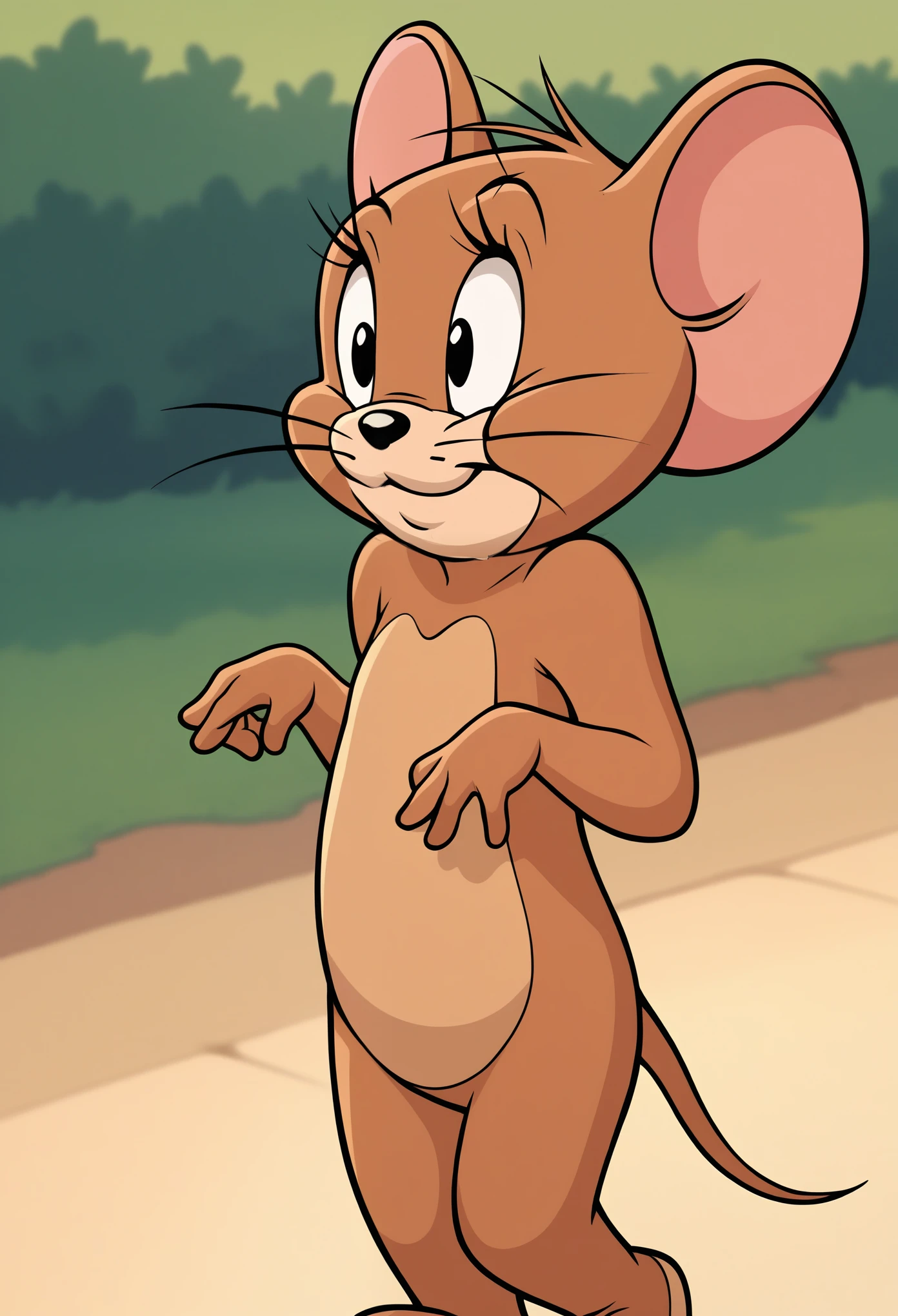 score_9, score_8, score_9, BREAK, jerry, mouse, whiskers, mouse ears, mouse tail, outdoors, cute,