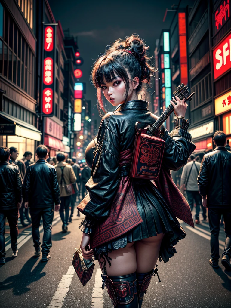 (masterpiece, cinematic photograph capturing the bustling streets of Shibuya, Japan, adorned with a procession of "oni" - traditional Japanese demons, parading through the night under the gaze of the intrigued crowd:1.3), (meticulously composed to convey the dynamic energy of the scene and the mystique of the "oni" creatures:1.2), (the intricate details of the "oni" costumes and the expressions of the people in the crowd adding depth to the visual narrative:1.1), (meticulous attention given to the neon-lit surroundings and the vivid contrast between the "oni" and the modern cityscape:1.1), (the chosen camera, a Canon EOS 5D Mark IV, renowned for its low-light performance, effectively capturing the vibrant atmosphere of the scene:1.1), (paired with a Canon EF 24-70mm f/2.8L II USM lens, allowing for versatility and sharpness in the wide-angle composition:1.1), (a portrayal that evokes a sense of enchantment and cultural fusion in the heart of a bustling city:1.1), (an image that invites viewers to immerse themselves in the urban fantasy and explore the intersection of tradition and modernity:1.1), (an artwork that encapsulates the vibrant nightlife of Shibuya and the captivating allure of the "oni" parade:1.1), (an invitation to witness a unique blend of myth and reality, captured in a cinematic frame:1.1), (a photographic journey that transports the audience to the lively streets of Tokyo's most iconic district:1.1)), Cinematic, Hyper-detailed, insane details, Beautifully color graded, Unreal Engine, DOF, Super-Resolution, Megapixel, Cinematic Lightning, Anti-Aliasing, FKAA, TXAA, RTX, SSAO, Post Processing, Post Production, Tone Mapping, CGI, VFX, SFX, Insanely detailed and intricate, Hyper maximalist, Hyper realistic, Volumetric, Photorealistic, ultra photoreal, ultra-detailed, intricate details, Super detailed, Full color, Volumetric lightning, HDR, Realistic, Unreal Engine, 16K, Sharp focus, Octane render
