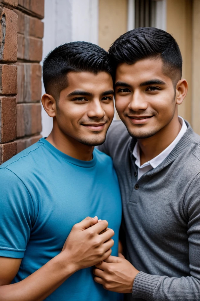 A homosexual couple with Peruvian features