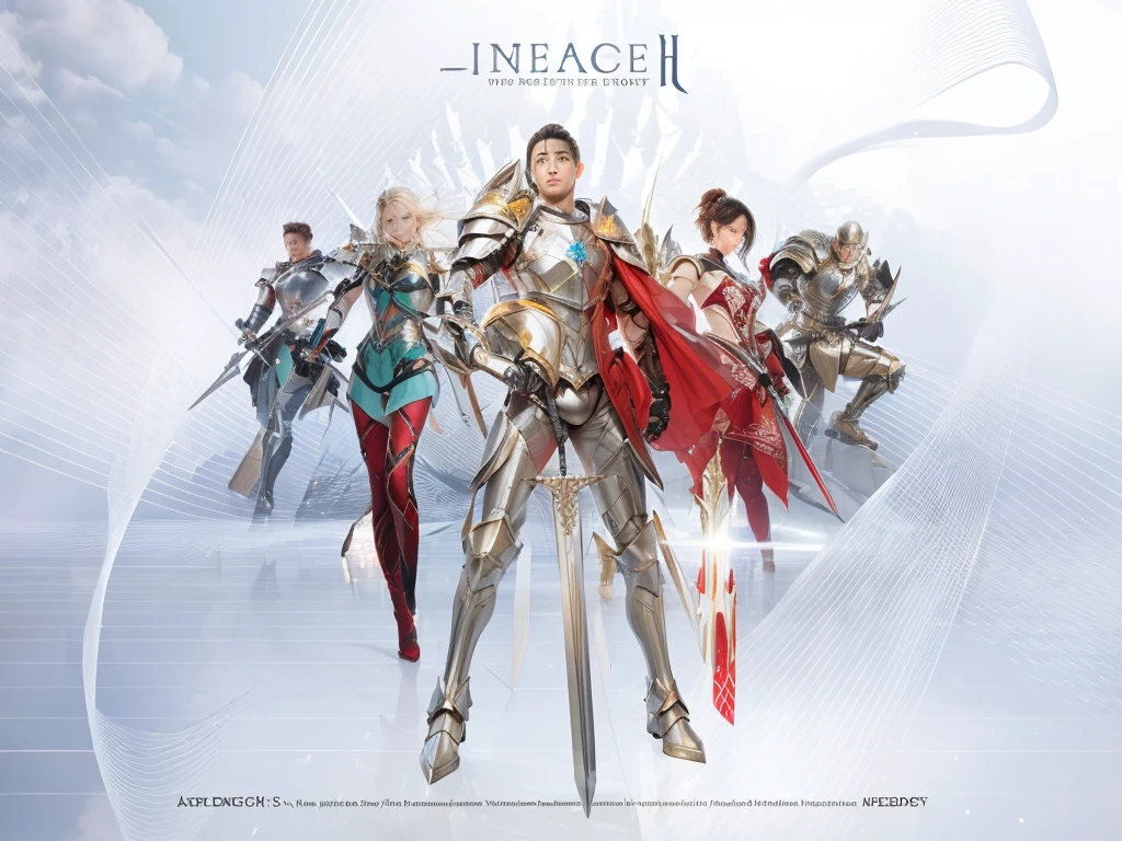 men and women, various armors and weapons