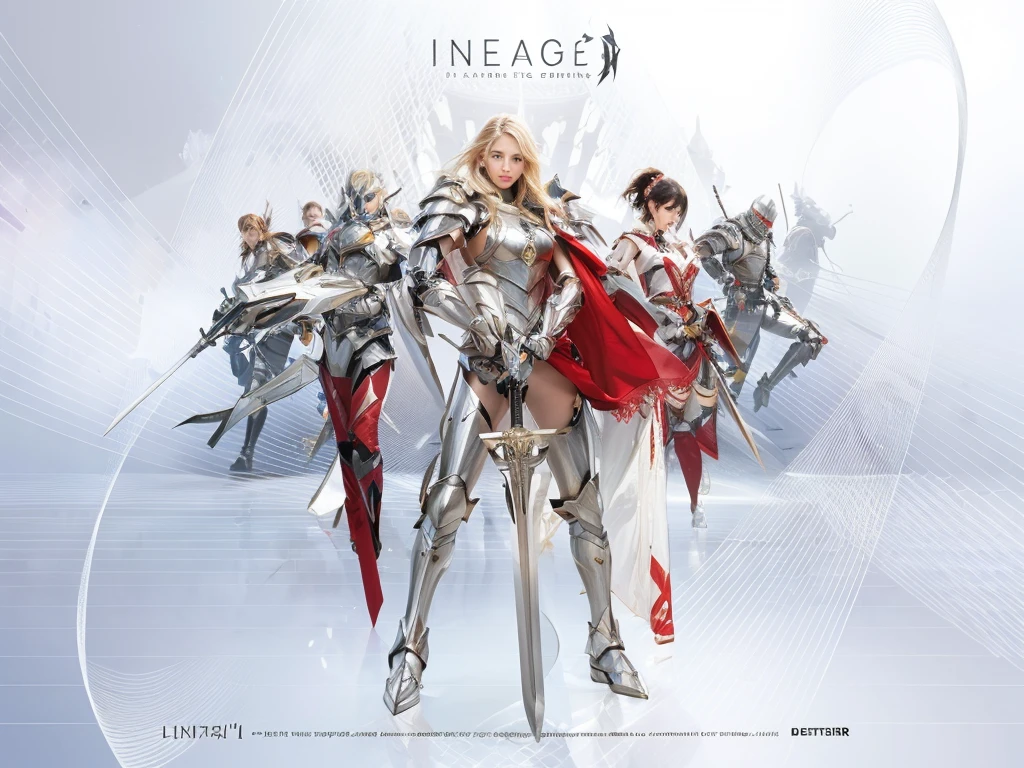 men and women, various armors and weapons