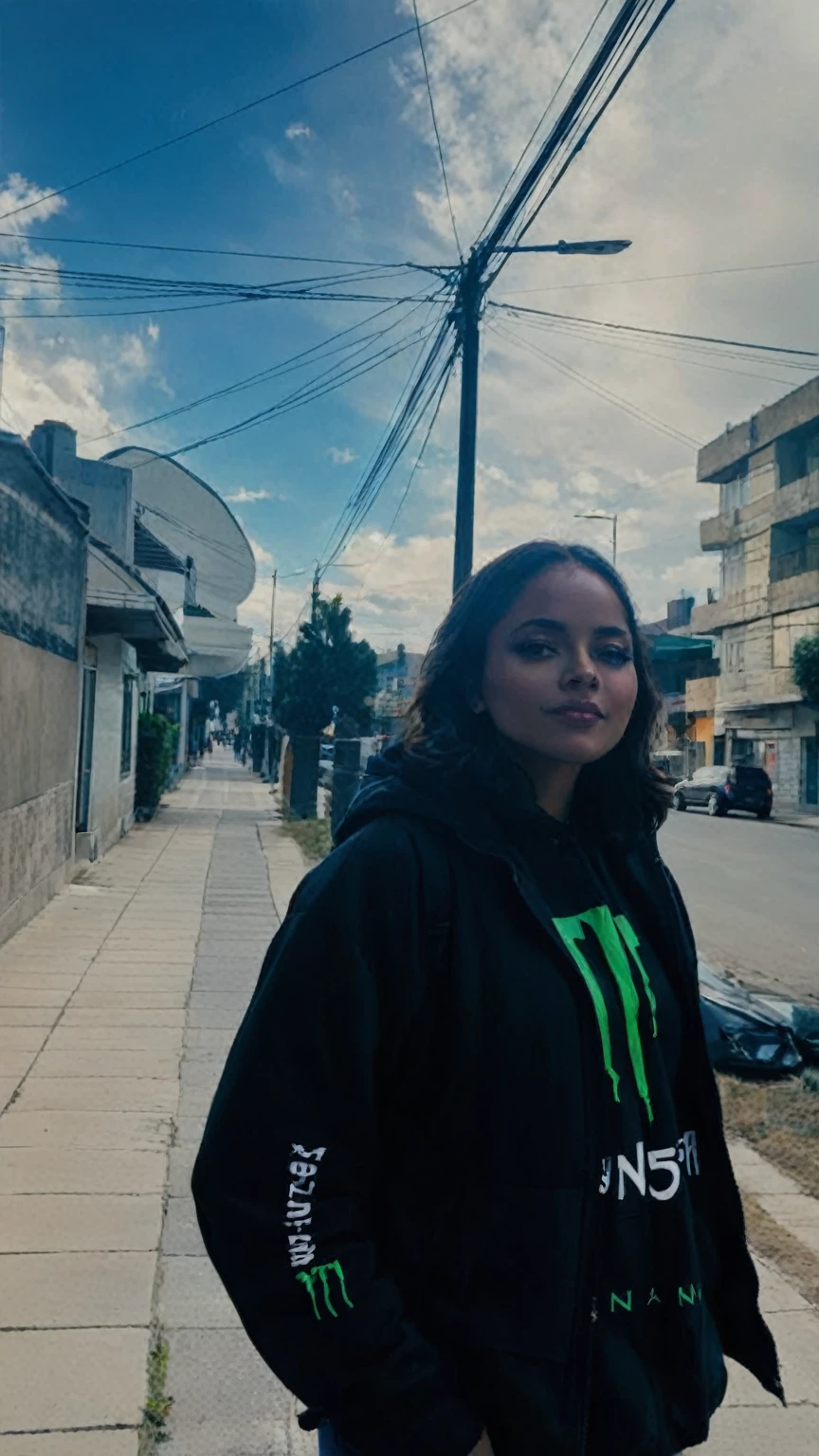 arafed woman standing on a sidewalk in front of a building, profile picture 1024px, in the street, marischa becker, andrea rocha, street pic, very very low quality picture, malika favre, mateus 9 5, standing in the street, forest city streets behind her, profile image, on a street and naked, with boobs, ??????