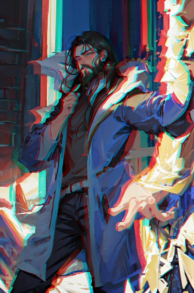 Men, dark hair, beard, mage