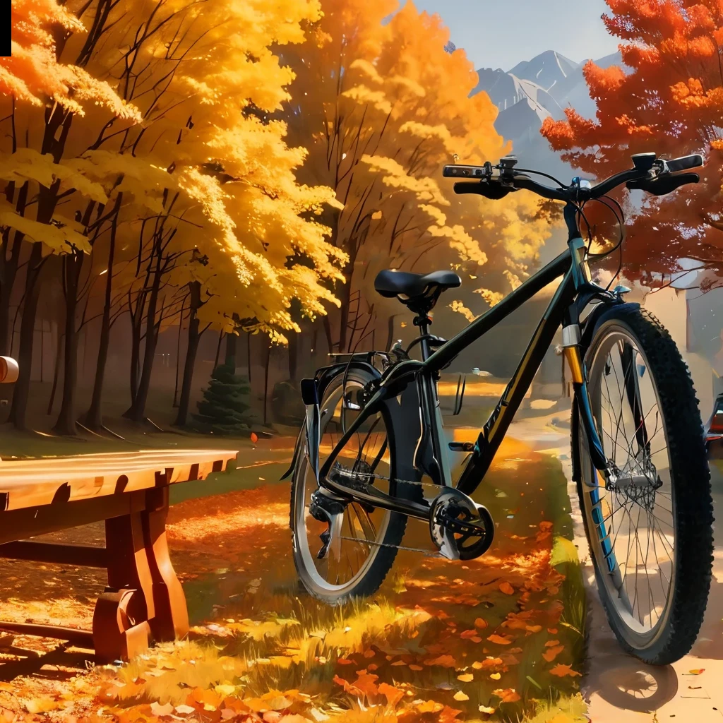 Bike in the sun,shadow of a bicycle