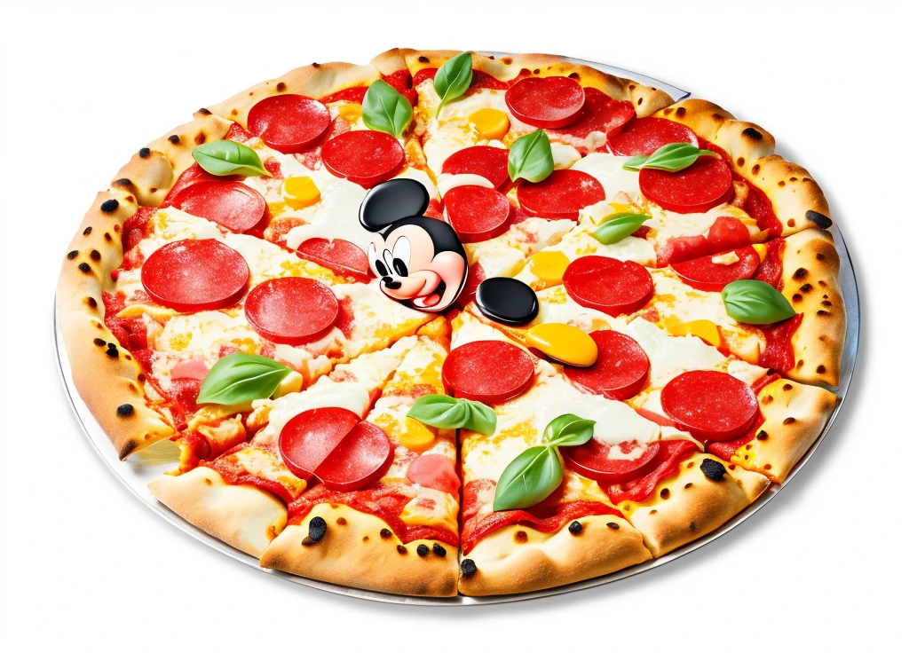 Mickey Mouse themed pizza
