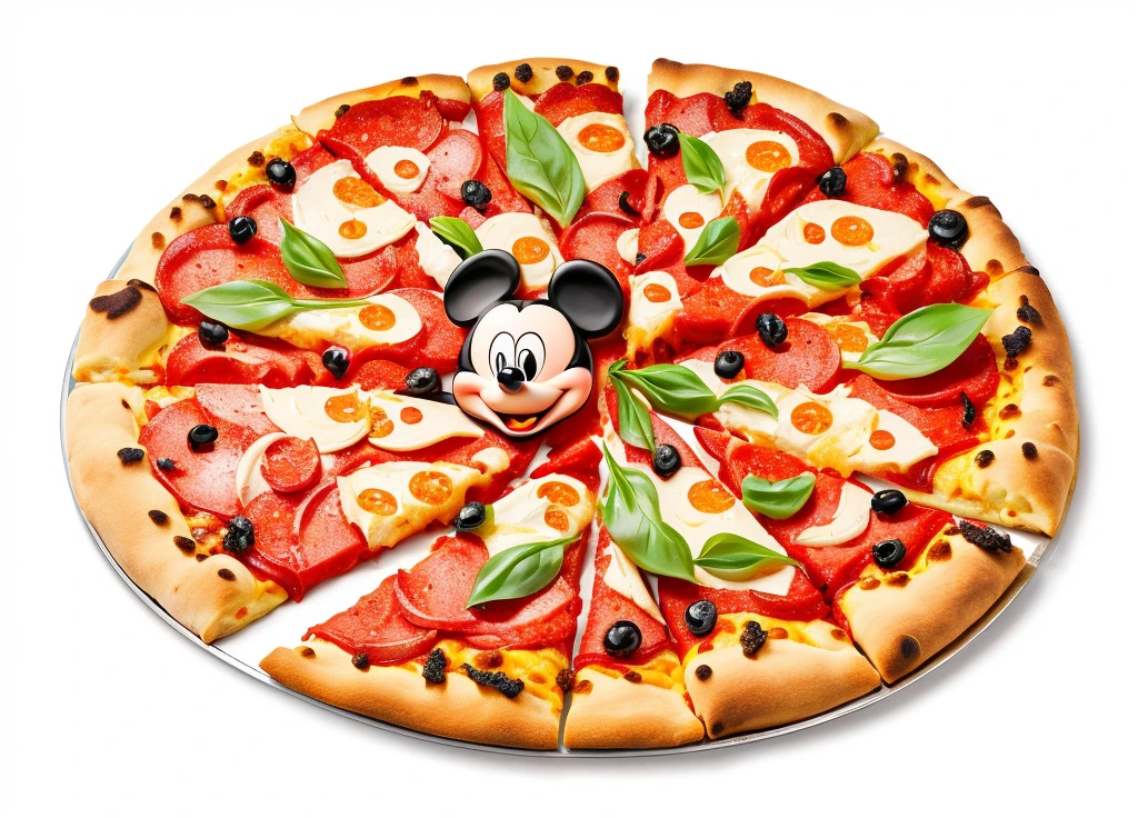 Mickey Mouse themed pizza