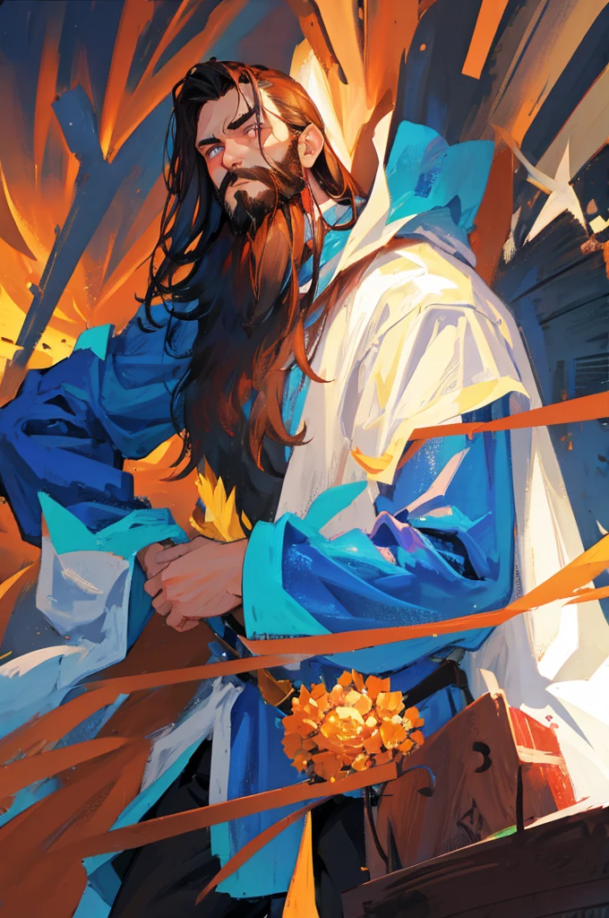 Men, dark hair, beard, mage