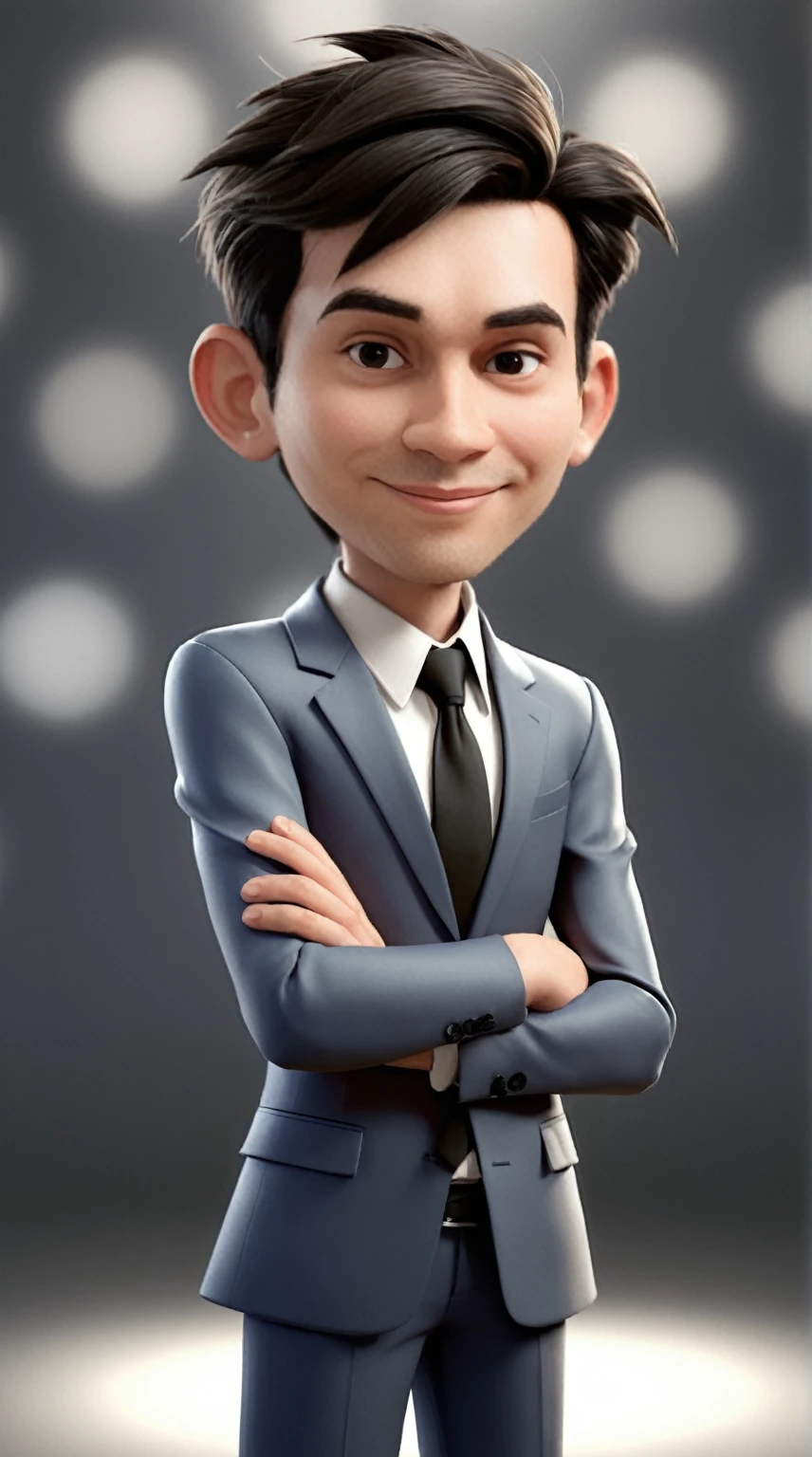 cartoon man in a suit and tie with arms crossed, 3 d demo reel avatar, stylized portrait formal pose, toon render keyshot, for hire 3d artist, cg artist, toon rendering, 3 d character render, 3 d character, 3d character, 3 d render stylized, 3 d artist, semi - realistic render, 2 d render, arnold maya render