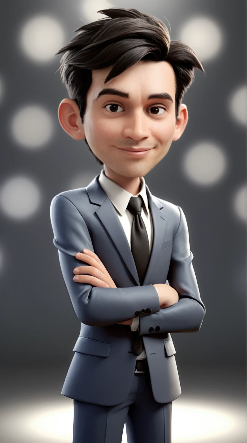 cartoon man in a suit with his arms crossed, stylized portrait formal pose, toon rendering, toon render keyshot, for hire 3d artist, 3 d render stylized, cg artist, 3 d demo reel avatar, 3 d character render, 3 d character, 3d character, cartoon character, 2 d render, animation character, stylized as a 3d render