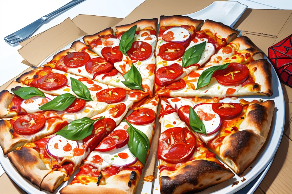 Pizza with Spiderman's face、Spiderman Salami