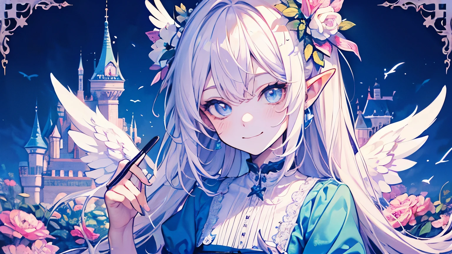 chibi character,Goblin motif,(brush),((cute,kawaii,wonderland)),((pastel color)),((Cute assortment)),(A shameful smile),((Small Corner:1.3)),Shiny DIAMOND hair,(Natural Color),((Angel:1.2)),(Fairytale:1.25).