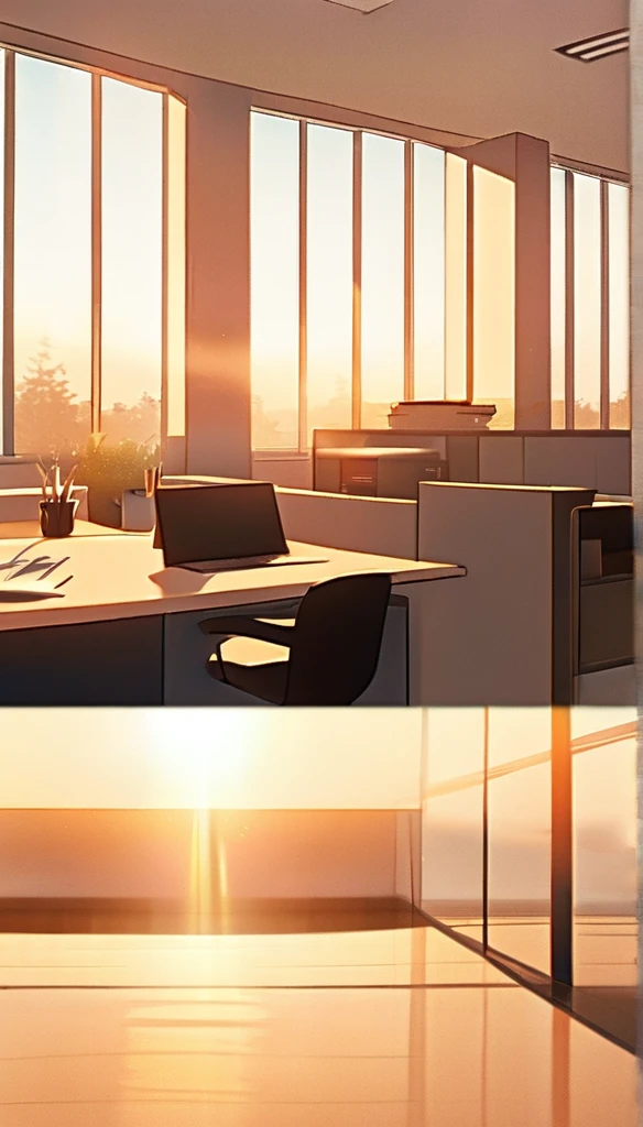 great office, Minimalist, scandinavian style, Golden Hour, Volumetric Light, truth