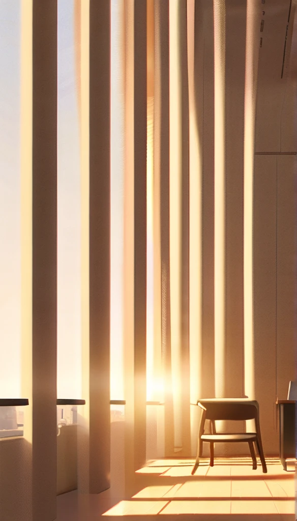 great office, Minimalist, scandinavian style, Golden Hour, Volumetric Light, truth