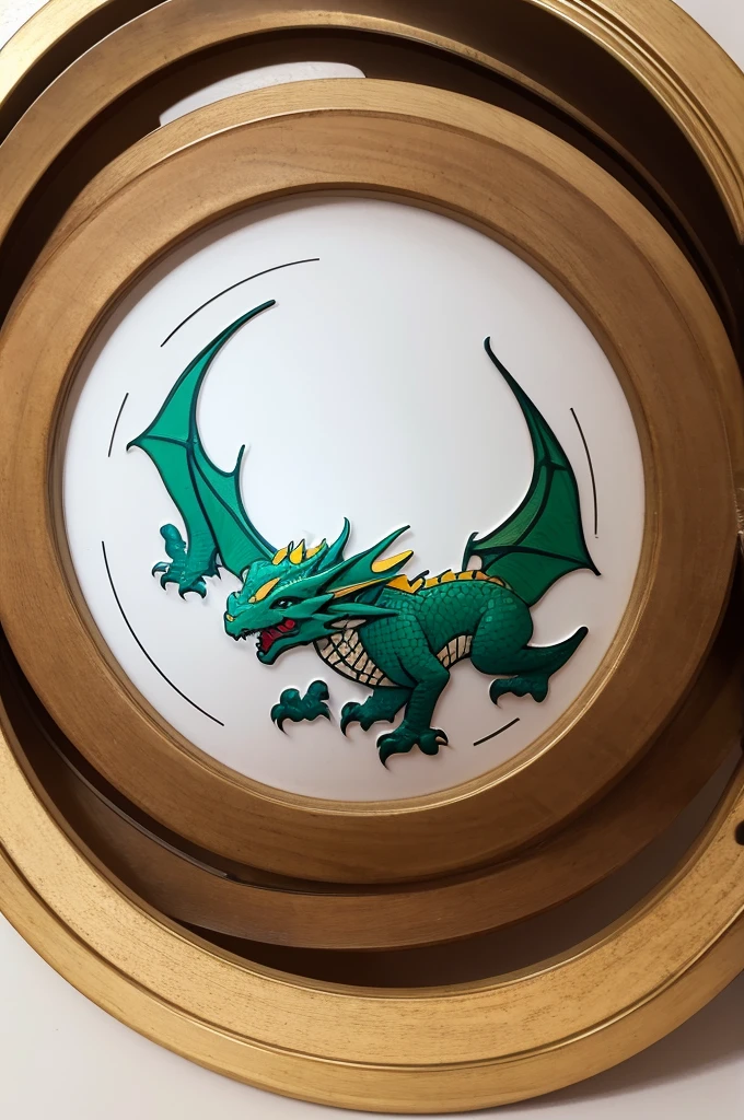 Dragon logo round frame cool icon