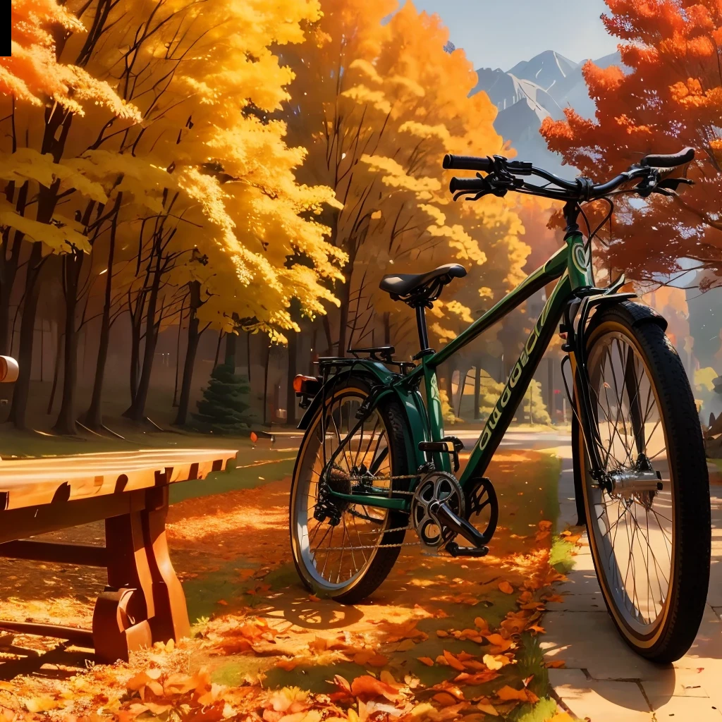 Bike in the sun,shadow of a bicycle