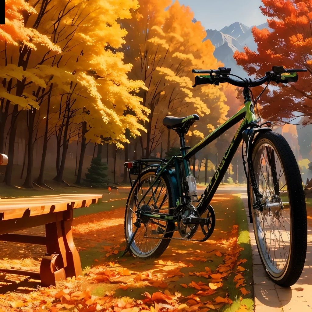 Bike in the sun,shadow of a bicycle