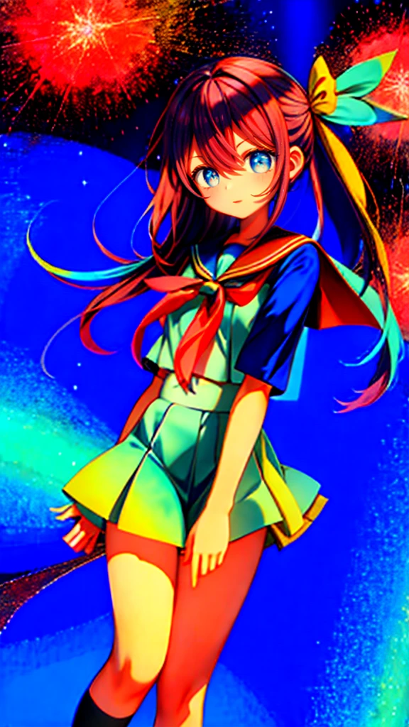 Anime girl with pink hair and blue eyes wearing a sailor suit, Cute girl anime visual, Anime cute art style, Best Girl in Anime, Smooth anime CG art, Anime girl named Lucy, Hillabi, Young anime girl, Yandere, Beautiful anime high school, Anime style. 8K, Anime style like fate/overnight, Kim Moza!