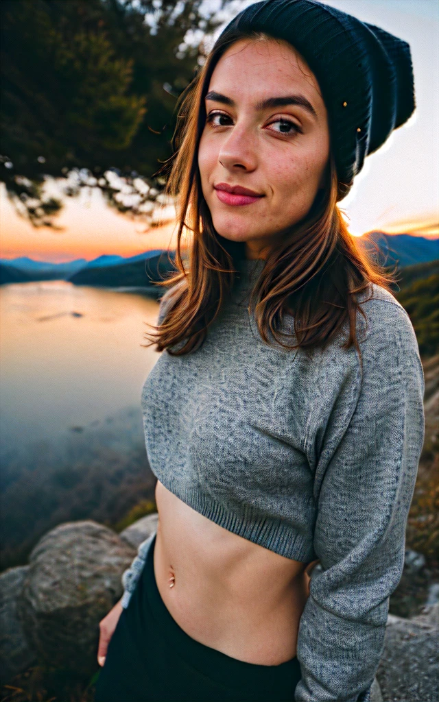 photorealistic, best quality, hyper detailed, beautiful photorealistic, best quality, hyper detailed, beautiful woman, selfie photo, upper body, solo, wearing pullover, outdoors, (night), mountains, real life nature, stars, moon, (cheerful, happy), sleeping bag, gloves, sweater, beanie, flashlight, forest, rocks, river, wood, smoke, fog, clear sky, analog style, looking at viewer, skin texture, film grain, close up, ultra high res, best shadow, RAW, instagram LUT , selfie photo, upper body, solo, wearing pullover, outdoors, (night), mountains, real life nature, stars, moon, (cheerful, happy), sleeping bag, gloves, sweater, beanie, flashlight, forest, rocks, river, wood, smoke, fog, clear sky, analog style, looking at viewer, skin texture, film grain, close up, ultra high res, best shadow, RAW, instagram LUT