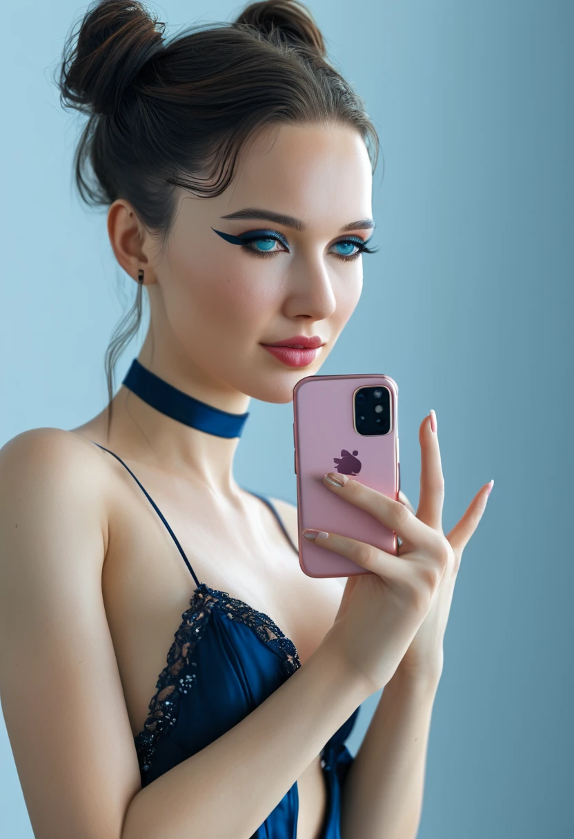 ((Beautiful girl with mobile phone in hand)) 4K  8K:: realistic::4 Cyberpunk::1 - v 4 - Quality 2  