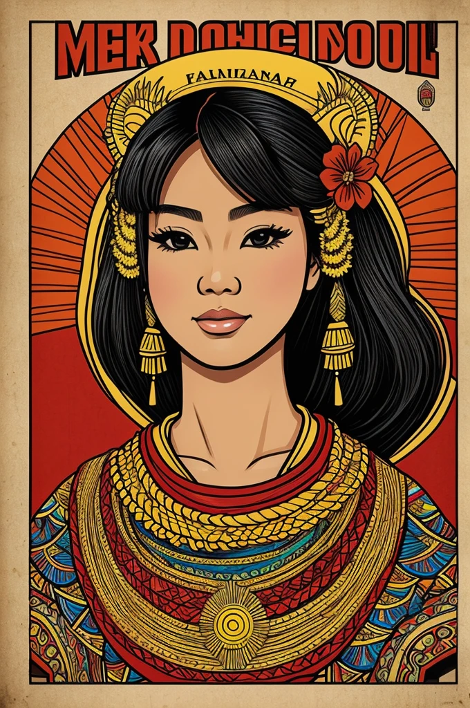 Make a poster like it's a drawing about Filipino culture without any text
