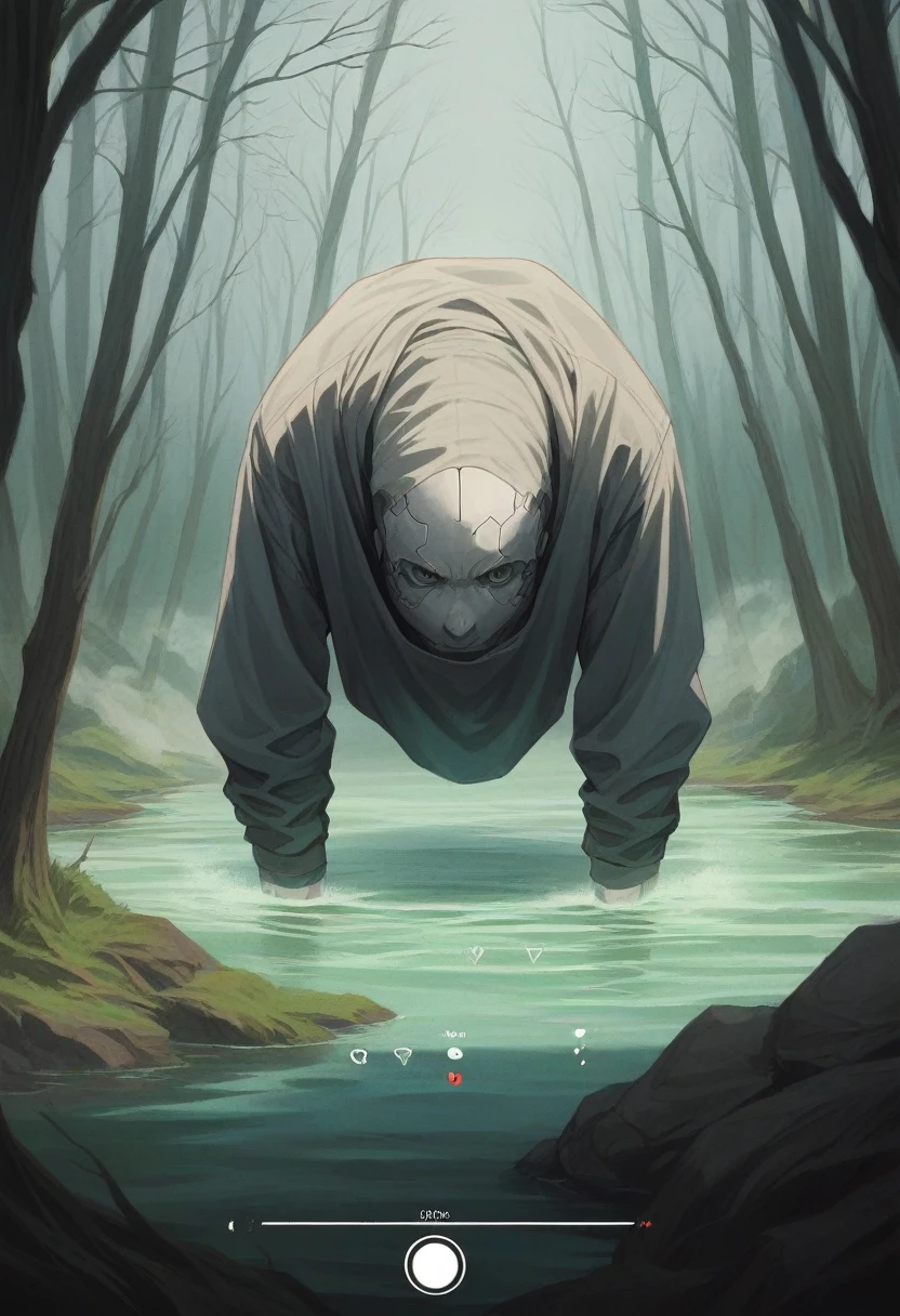 photorealistic, best quality, hyper detailed, forest, rocks, river, wood, smoke, fog, clear sky, analog style, looking at viewer, skin texture, film grain, close up, ultra high res, best shadow, RAW, instagram LUT futuristic embroidery on a men's shirt, cyberpunk cyberpunk patterns are embroidered near the neck, sleeves without patterns, only a computer circuit is embroidered near the neck in the style of Ukrainian vyshyvanka