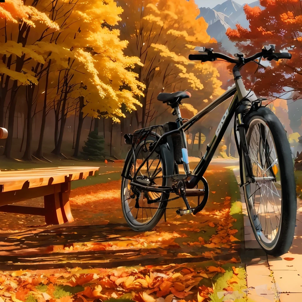 Bike in the sun,shadow of a bicycle