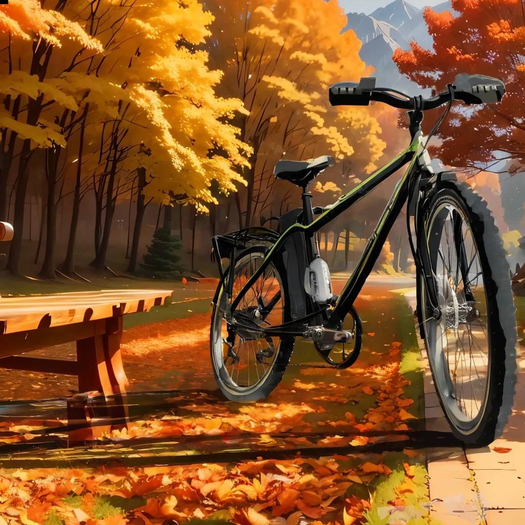 Bike in the sun,shadow of a bicycle