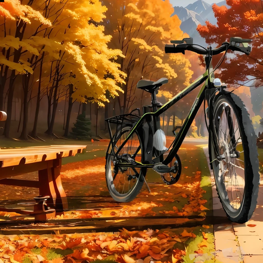 Bike in the sun,shadow of a bicycle