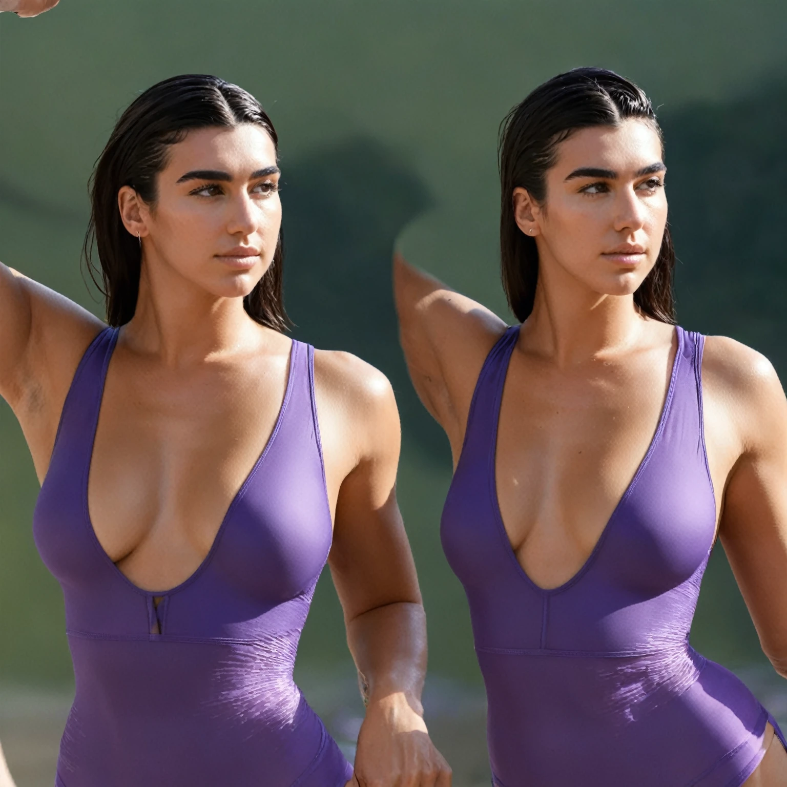 (alexandrad44, ) ( high quality Erotic paparazzi photo ) (gorgeous celebrity , woman, DuaLipa, dua lipa, duxlipa, female, singer, cute, vacation side background , random click, random move photograph , photorealistic , celebrity , woman ) shiny breast ,shiny sweaty skin , sexualized move, erotic angles, celebrity erotic photograph , shiny sweaty skin, hollywood actress , fleshy muscular woman , ( perfect body parts, correct hands ,natural lights, depth of field, detailed face , insanely detailed skin texture, hyper detailed features )