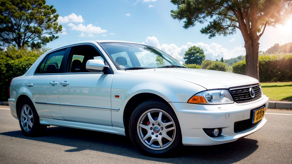 Very bright sunlight,Through the front and side windshields of the car,Shine into the car,Heat up the car