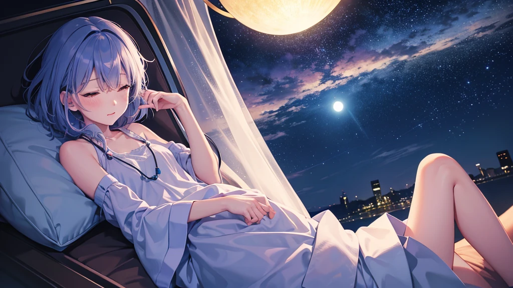 title: Night Sky Healing Theme: LOFI music and night relaxation Description: このThe image is、To the gentle rhythm of lofi music、Contains soothing elements that will help you fall into a good night&#39;s sleep。The stage is set on a slightly dark night.、star々Under the shining sky、A cute girl is listening to music while sleeping with her eyes closed。Around her、Filled with fantastic light and color、It invites the viewer into a dreamlike world.。The image is、Perfect for sleep and work videos.、The aim is to provide a sense of calm and relaxation to the viewer.。
