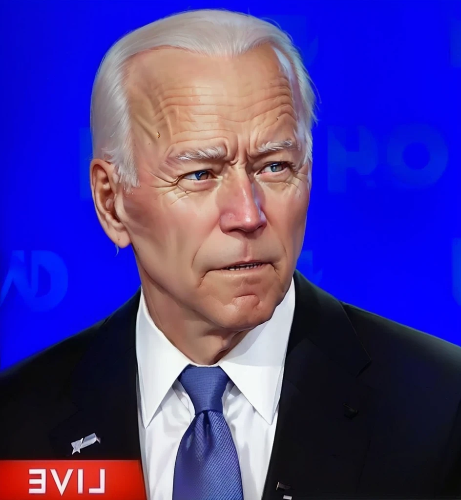 arafed image of a man in a suit and tie on a news program, joe biden looking sinister, joe biden happy, , joe biden with happy eyes, joe biden with glowing eyes, joe biden with glowing red eyes, president joe biden, handsome joe biden, god emperor biden, dark lord biden, cyborg joe biden