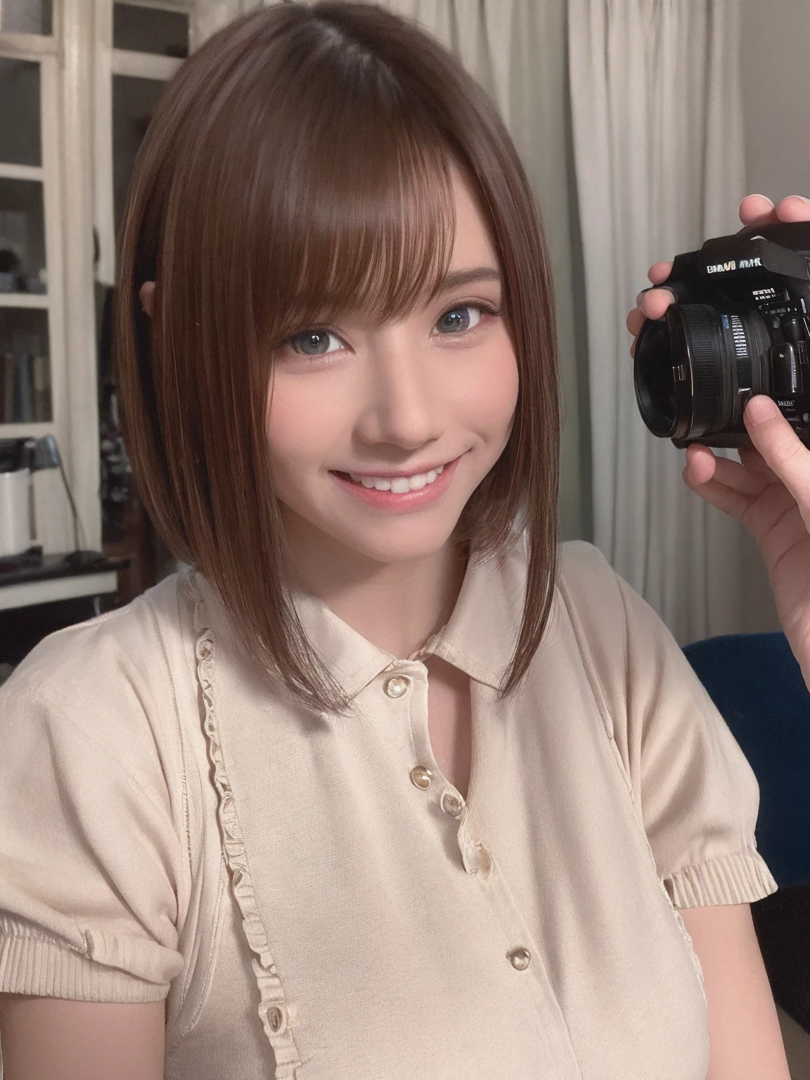 (Realistic, photo-Realistic:1.37),(8K, RAW Photos, Highest quality, masterpiece:1.2), cute, Super detailed,,Physically Based Rendering, Ultra-high resolution, , Filmed with an Aricam LT camera, Bokeh, Sharp focus, ,Realistic, alone, photoRealistic, Highest quality,Highly detailed face,Highly detailed eyes and face, Beautiful attention to detail,Absurd, incredibly Absurd,An unforgettable smile,
