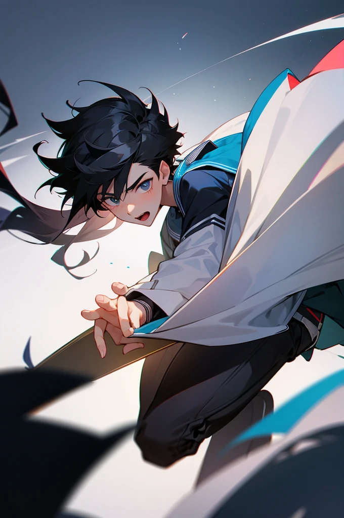 Male teen ,student background ,UA, Black Hair
