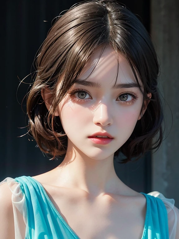 (Fluorescent Color:1.4),(translucent:1.4),(Retro filter:1.4),(strange:1.4),(Photo of a woman's upper body,1 girl),Off-shoulder,Smile, short hair,Black shawl straight hair,Side Bangs,tiny braids,High-resolution details、Very detailed、Surrealism、(Super quality)、Rich in details,Full HD,Plenty of lighting,Soft Light、Deep field focus bokeh,It's a perfect face,Pretty Face,beautiful eyes,((Perfect female body)),优雅轻粉Off-shoulder禮服,diamond earrings,gemstone necklace,
