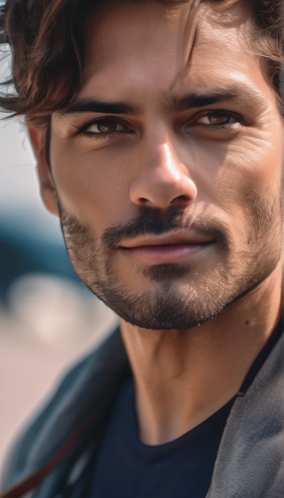 close-up portrait photo of a 29 year old man, handsome, 8k uhd, high quality, dramatic, cinematic