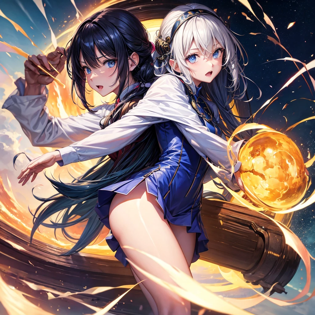 Best Quality，beautiful girl，Light novel，Superpowered girl，middle School girls，Beautiful girls，Big Breasts，８K，Perfectly portrayed，smile，High quality，New Uniform，masterpiece，Long Hair，Horny girl，Naughty Girls，Perfect Face，strongest，Cute uniform，blazer，mini skirt，tights，stylish，Academy，