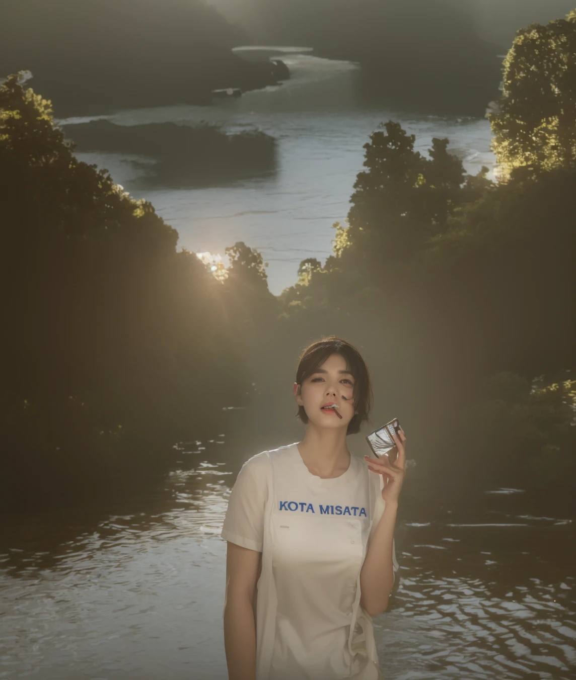 (highest quality、8K、32k、masterpiece、UHD:1.2)、photo of cute japanese woman、1 girl、(dark brown medium short hair)、Put out a huge tit、double eyelid、Take off your white nurse uniform、little white nurse (cap) 、White sheer underwear、full body、Showing off her sexy big ass、Crotch cleft
