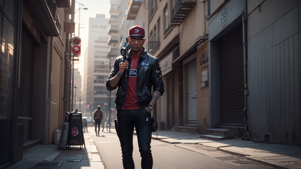 talking into the walkie-talkie(walkie-talkie: 1.8), walkie-talkie focus, walkie-talkie detailed, cinematic color grading film, dramatic scene, photography, RAW, Masterpiece, ultra wide angle, standing in the bustling city of Los Santos, Ultra Fine Photo, (Trevor Phillips:1.3), Best Quality, Ultra High Resolution, Photorealistic, volumetric light, talking into a prominently visible walkie-talkie, intense expression, RAW photo, solo, (extremely detailed CG unity 8k wallpaper), of the most iconic character in GTA 5, professional photography, trending on CGSociety, Intricate detail, High Detail, Sharp focus, dramatic, photorealistic, urban, rugged look, (high detailed skin:1.2), 8k uhd, dslr, soft lighting, high quality, film grain, glossy, (Highest quality:1.3), (sharp focus:1.5), (photorealistic:1.3), (highly detailed skin), (detailed face), (high detailed skin:1.2), (glistening skin:1.2), Trevor Phillips, (highly detailed skin textures:1.15), (detailed face), (high detailed skin:1.2), (glistening skin:1.15), (urban clothing:1.5), GTA 5, Los Santos, (daytime:1.2), clear sky, film grain, glossy, reflections, confident stance, prominently featuring Trevor talking into the walkie-talkie, professional look