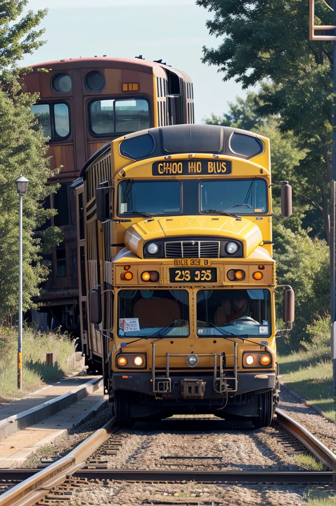 School bus vs train accident