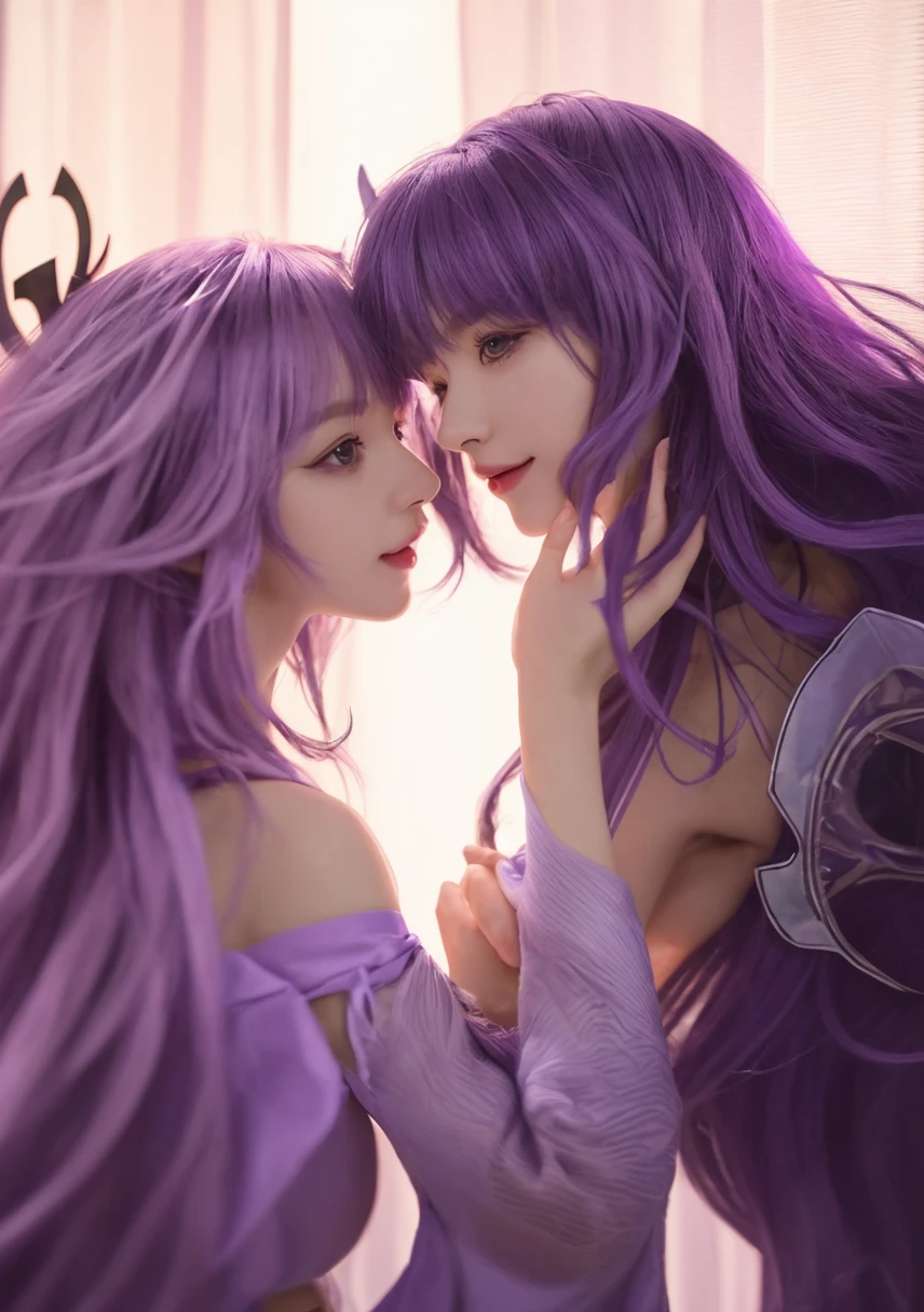 araffe girl with purple hair and black gloves posing for a picture, anime style mixed with fujifilm, anime cosplay, chiho, with glowing purple eyes, belle delphine, anime girl cosplay, shikamimi, 1 7 - year - old anime goth girl, anime girl in real life, as an anime character, ayaka cosplay, cosplayer, the hime cut