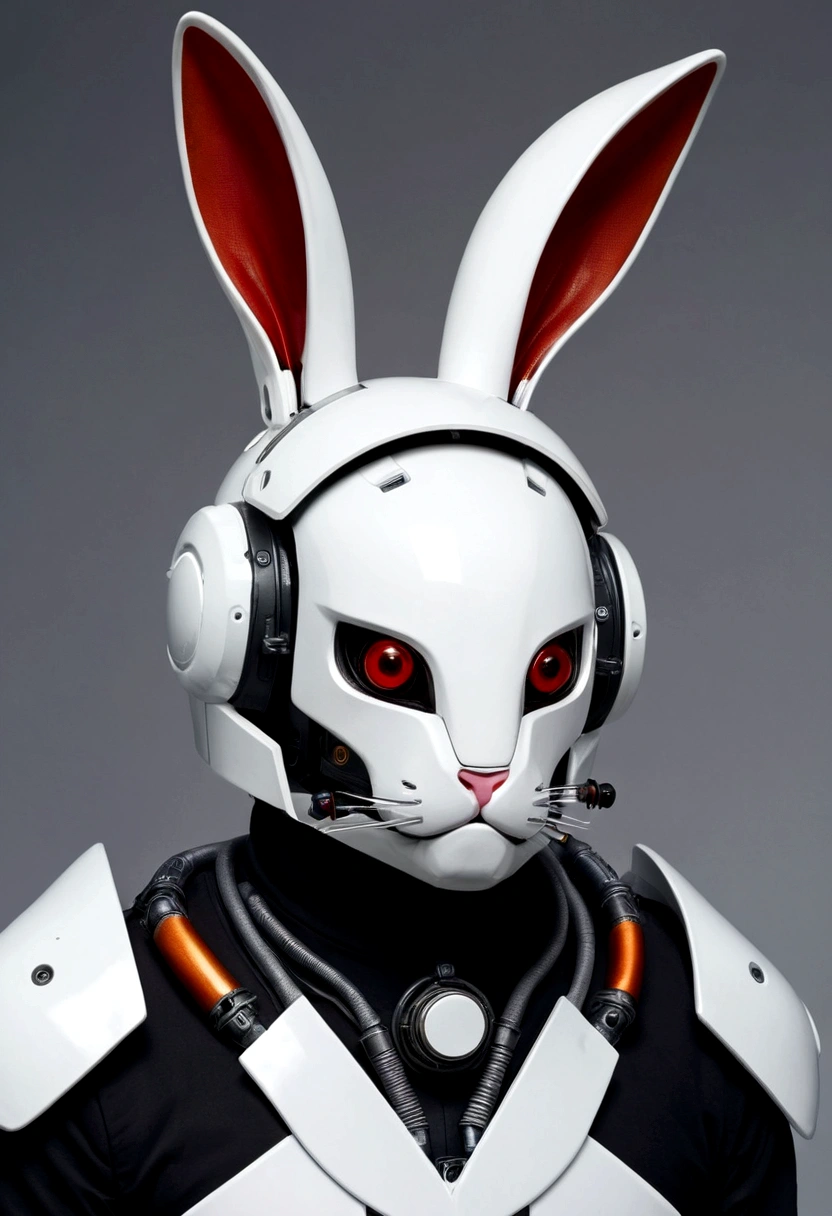 white helmet with robot rabbit ears